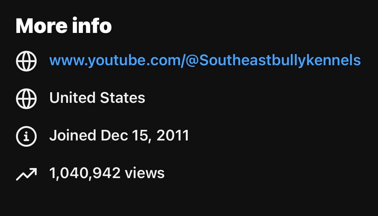 Celebration photo of Southeast Bully Kennels reaching 1 million YouTube views, showcasing American Bully dogs and the kennel’s 15+ year journey.