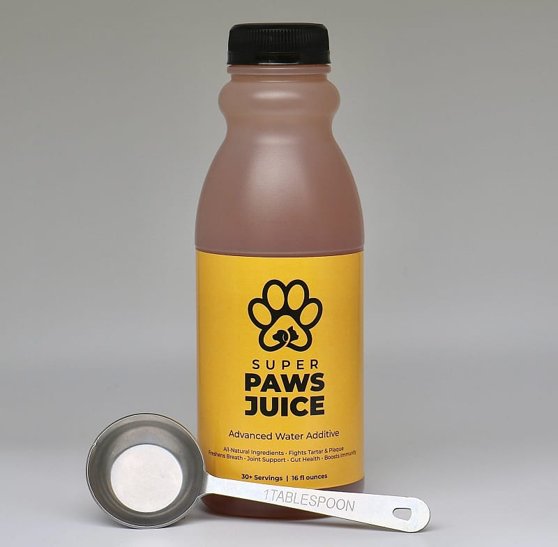 Super Paws Juice delivers probiotics for dogs in an all-natural way